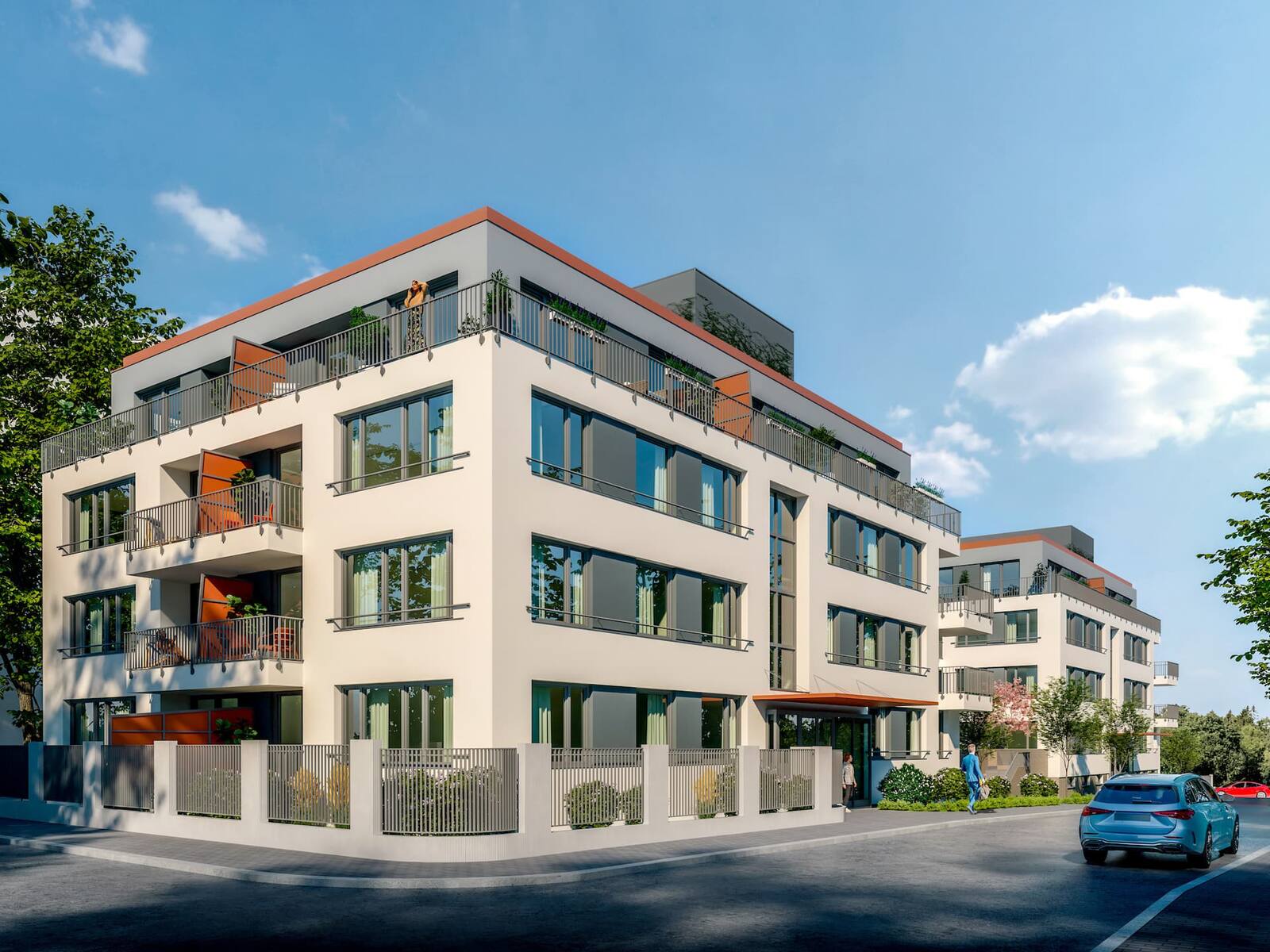 Benkova Rezidence<br>Komorní projekt dvou bytových domů ve vilové čtvrti pražského Chodova s nebývale dobrou občanskou vybaveností v pěší dostupnosti